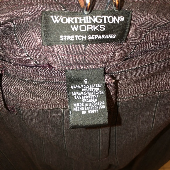 WORTHINGTON WORKS-Stretch Separates, WIDE LEG, Cuffed-hem SLACKS. Size 6 - Picture 8 of 14